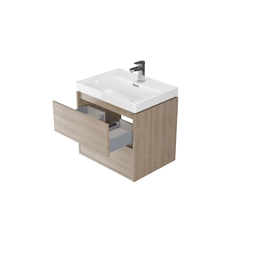 Cersanit S924-008 - Hangend badkamerkast onder wastafel CREA 60x54x45 cm eik