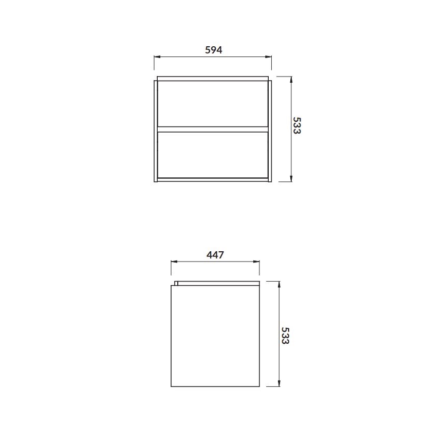 Cersanit S924-008 - Hangend badkamerkast onder wastafel CREA 60x54x45 cm eik