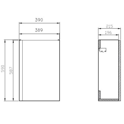 Cersanit S929-014 - Badkamerkast onder de wastafel MEDDIE 59x39 cm glanzend wit