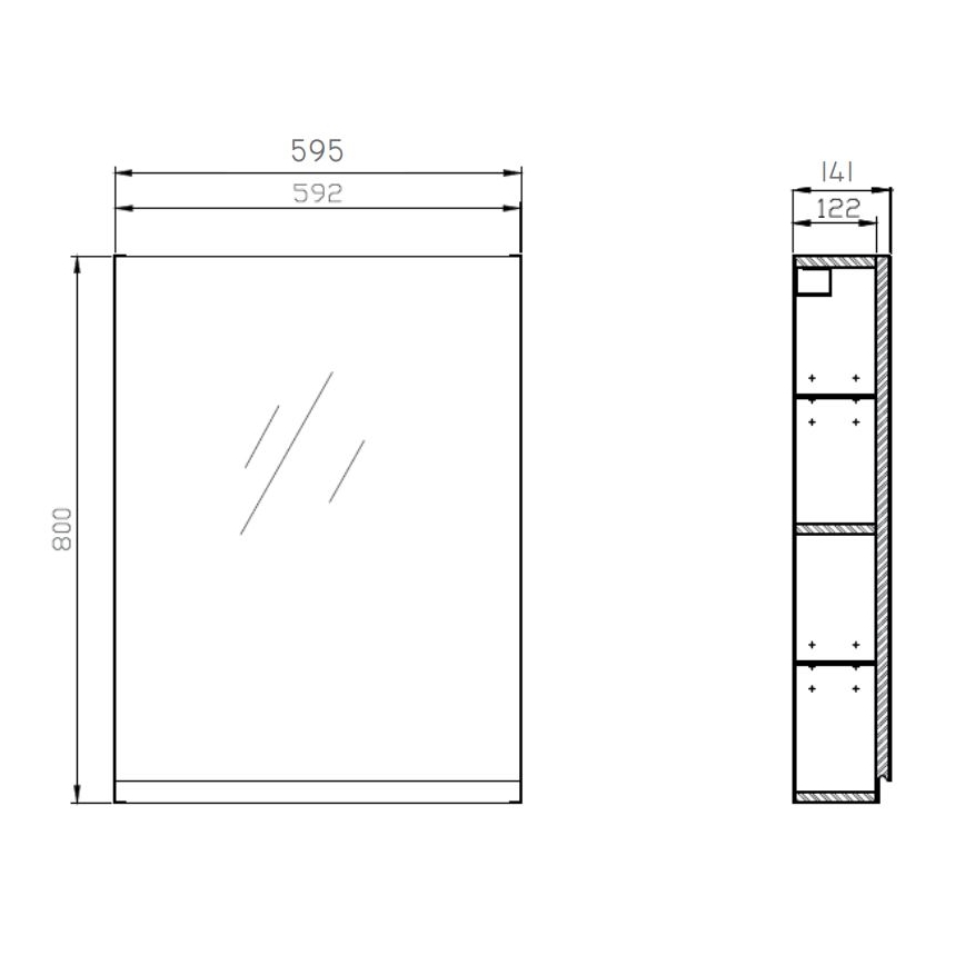 Cersanit S929-018 - Spiegelkast voor badkamer MODUO 80x59,5 cm