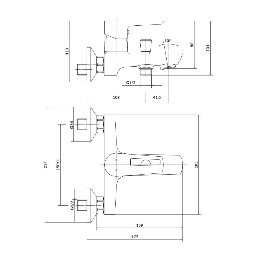 Cersanit S951-006 - Badkraan MILLE glanzend chroom