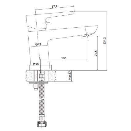 Cersanit S951-047 - Kraan voor wastafel MILLE 13,4 cm wit + afval