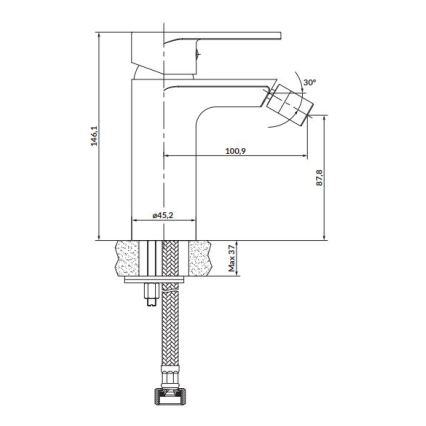 Cersanit S951-316 - Bidet kraan CREA zwart