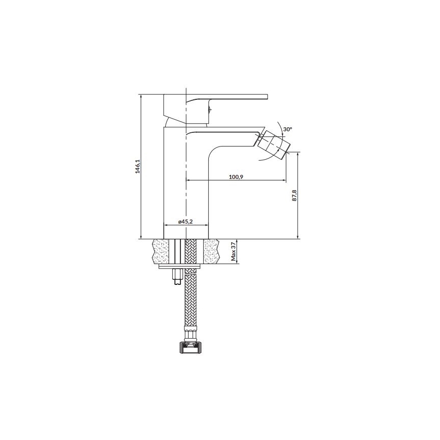Cersanit S951-316 - Bidet kraan CREA zwart
