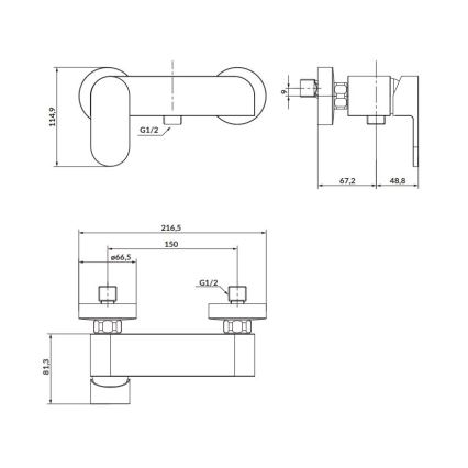 Cersanit S951-324 - Douchekraan CREA nikkel