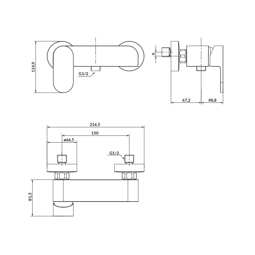 Cersanit S951-324 - Douchekraan CREA nikkel