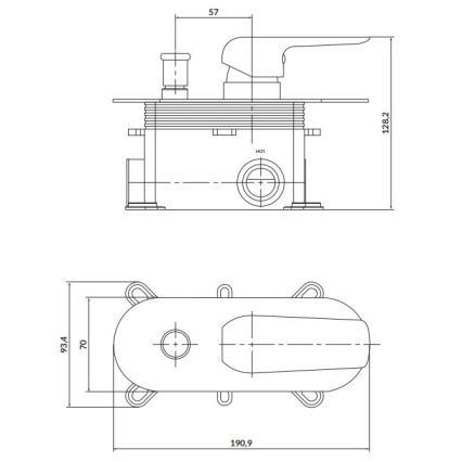 Cersanit S951-345 - Douchekraan voor verborgen installatie CITY glanzend chroom