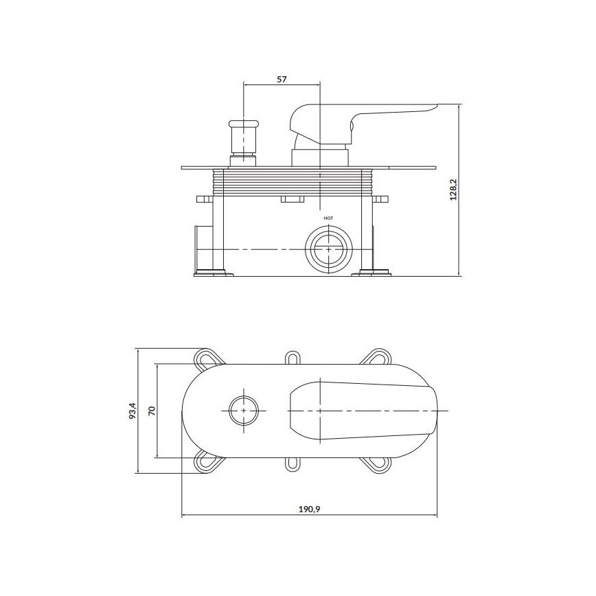Cersanit S951-345 - Douchekraan voor verborgen installatie CITY glanzend chroom