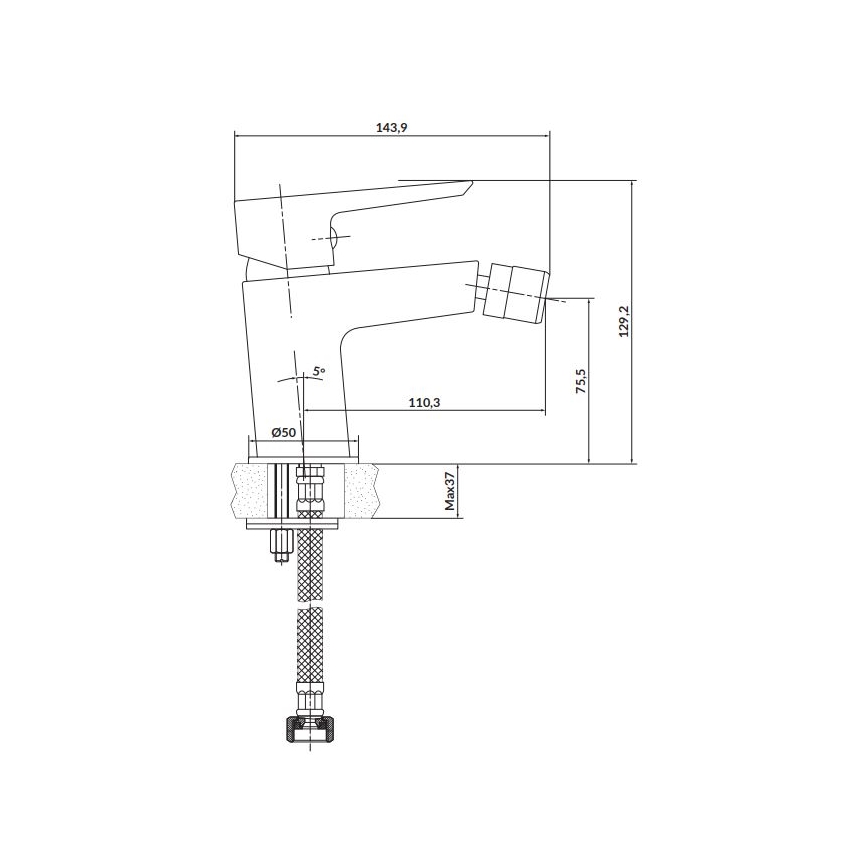 Cersanit S951-347 - Bidet kraan MILLE glanzend chroom