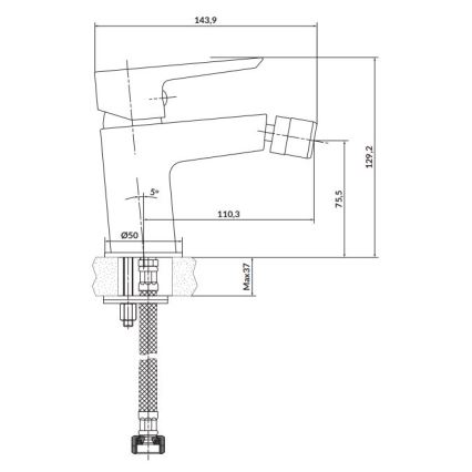 Cersanit S951-348 - Bidet kraan MILLE wit