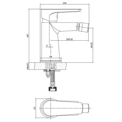 Cersanit S951-351 - Bidet kraan MODUO glanzend chroom