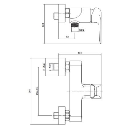Cersanit S951-352 - Douchekraan CITY glanzend chroom