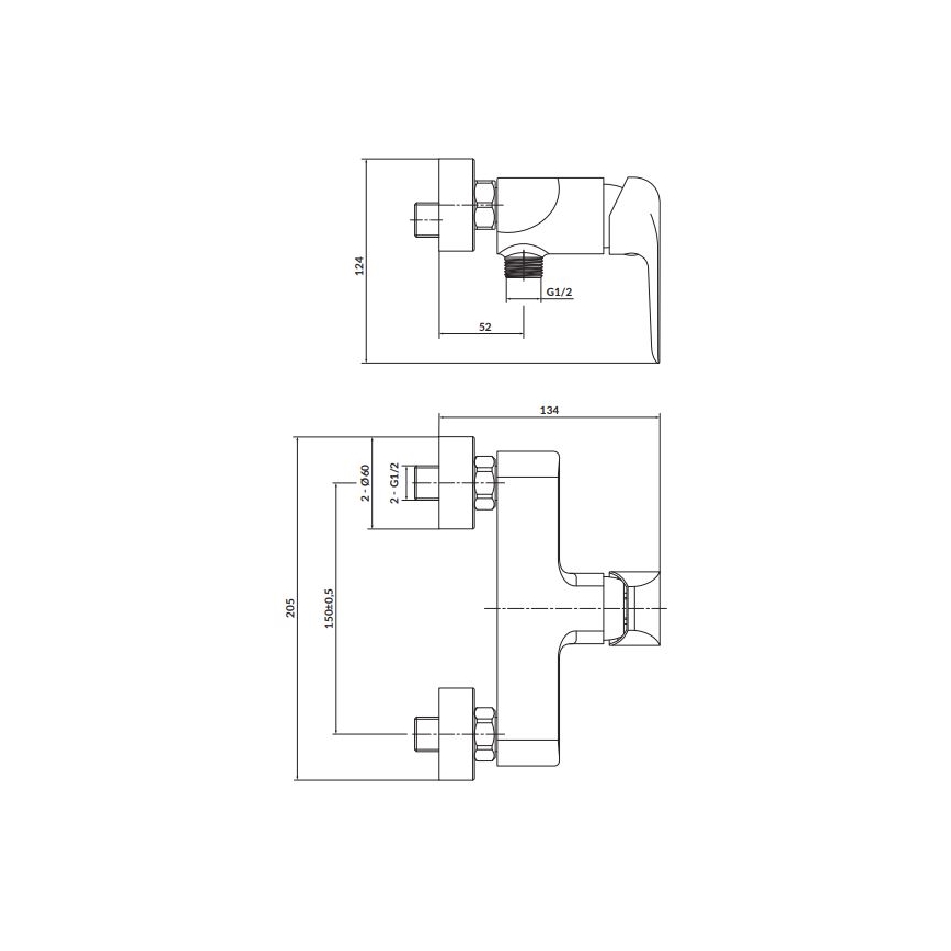 Cersanit S951-352 - Douchekraan CITY glanzend chroom