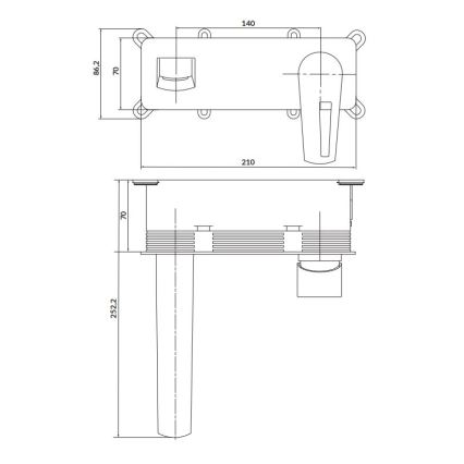 Cersanit S951-357 - Badkraan voor verborgen installatie MILLE glanzend chroom + afval
