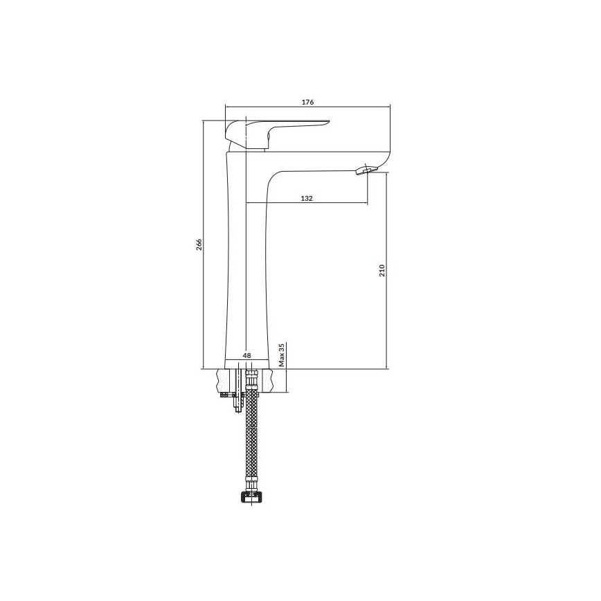 Cersanit S951-360 - Kraan voor wastafel CITY 26,6 cm glanzend chroom