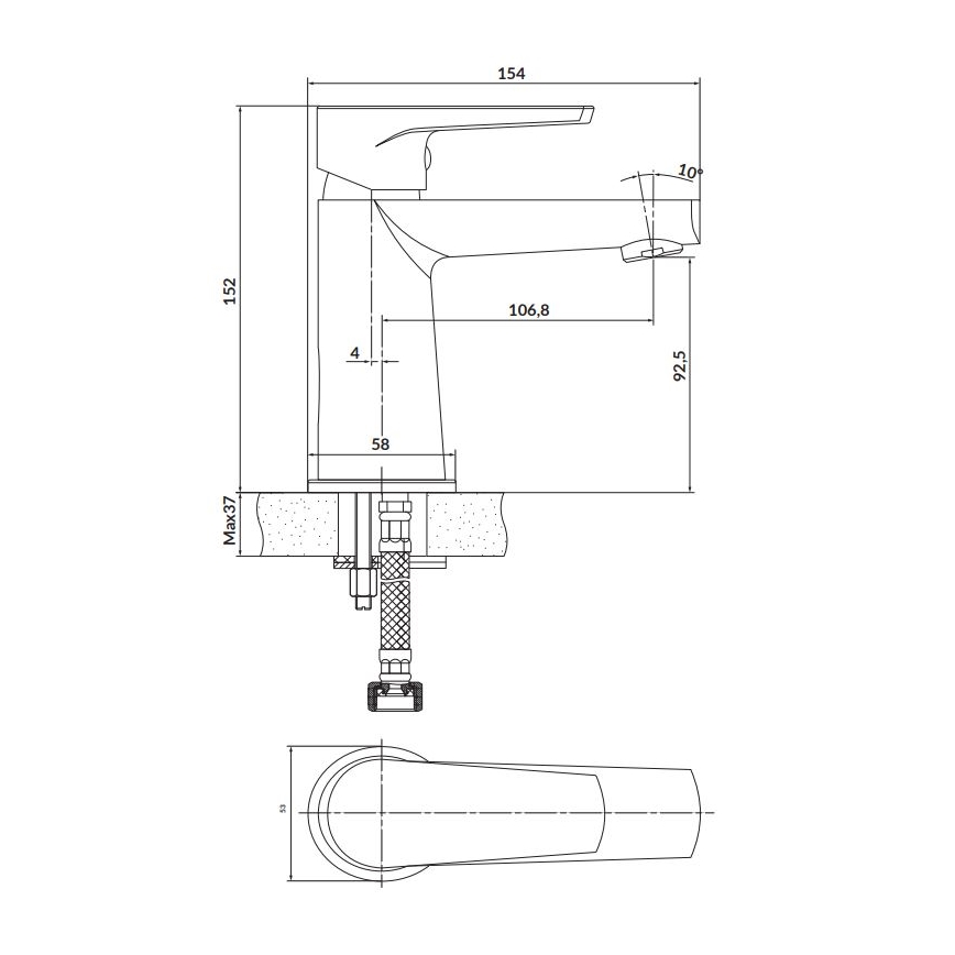 Cersanit S951-362 - Kraan voor wastafel MODUO 15,2 cm glanzend chroom