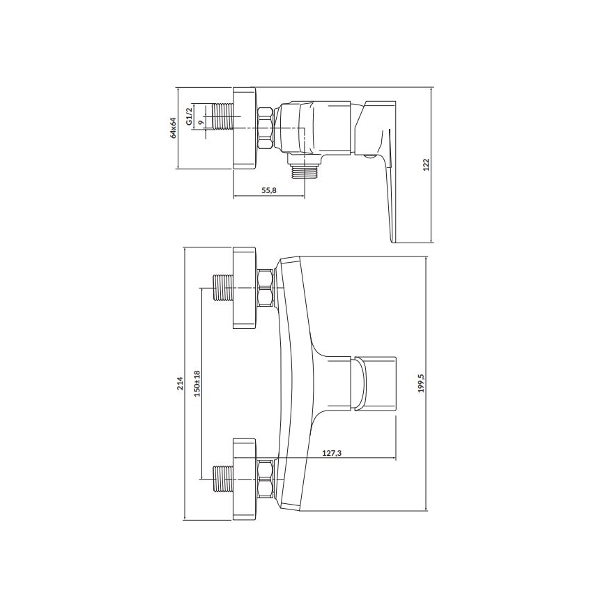 Cersanit S951-382 - Douchekraan LARGA zwart