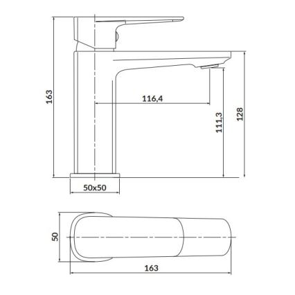 Cersanit S951-388 - Kraan voor wastafel LARGA 16,3 cm glanzend chroom