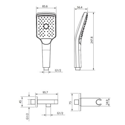 Cersanit S951-513 - Douche set LARGA zwart