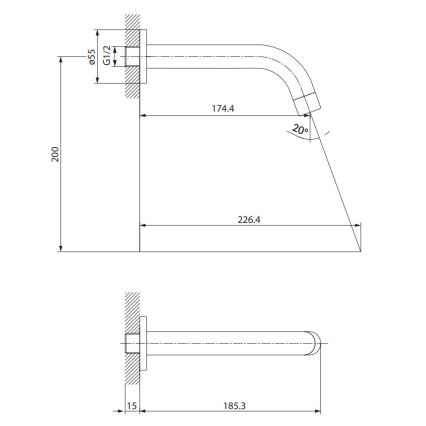 Cersanit S951-554 - Tuit voor inbouwmontage ZEN zwart