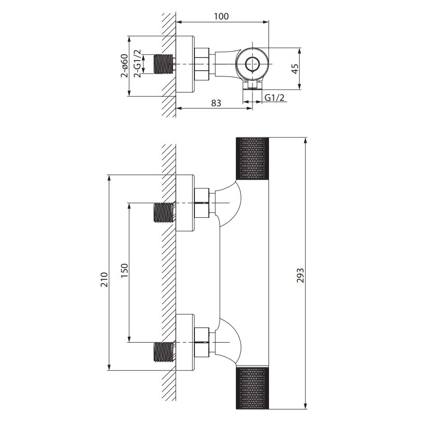 Cersanit S951-581 - Thermostatische douchekraan ZEN glanzend chroom