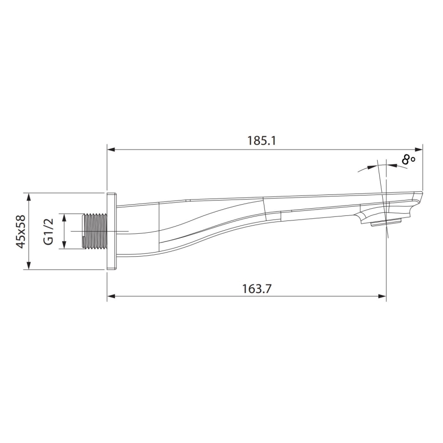 Cersanit S951-711 - Uitloopmondstuk voor inbouw MILLE glanzend chroom