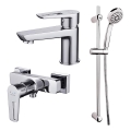 Cersanit S952-004 - Douche set met kraan + MILLE wastafelkraan glanzend chroom