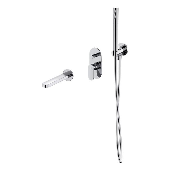 Cersanit S952-035 - Badkuipset met inbouwkraan CREA glanzend chroom