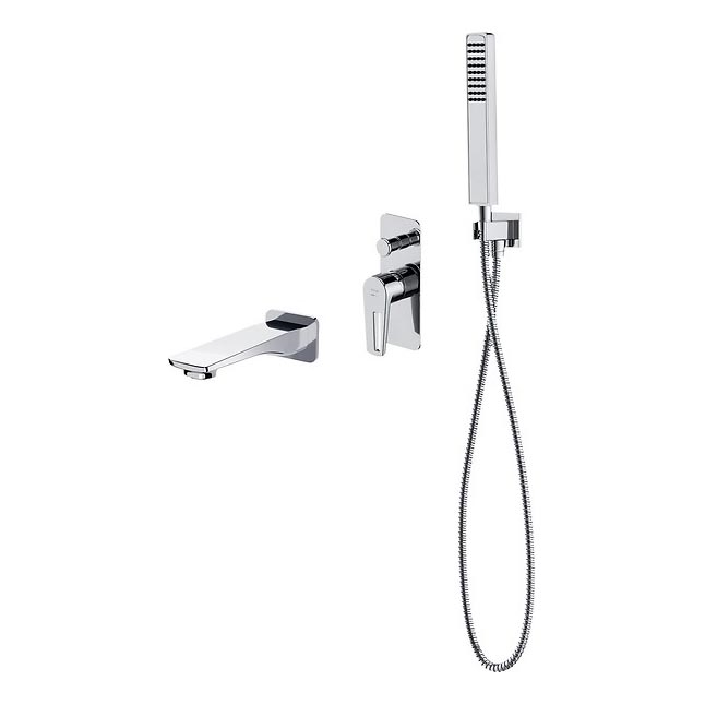 Cersanit S952-037 - Badkuipset met inbouwkraan MILLE glanzend chroom