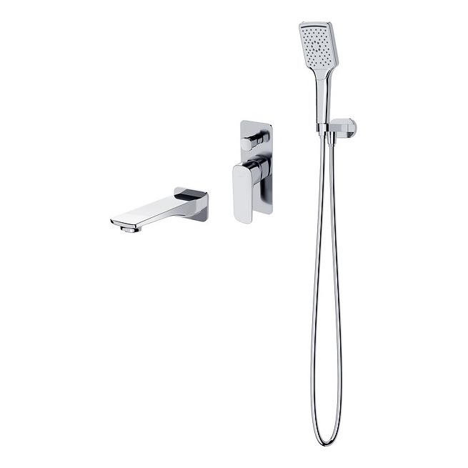 Cersanit S952-039 - Badkuipset met inbouwkraan LARGA glanzend chroom