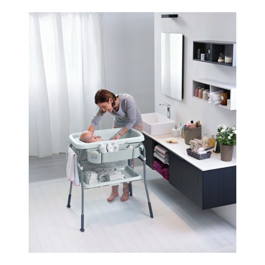 Chicco - Commode met bad CUDDLE&BUBBLE grijs