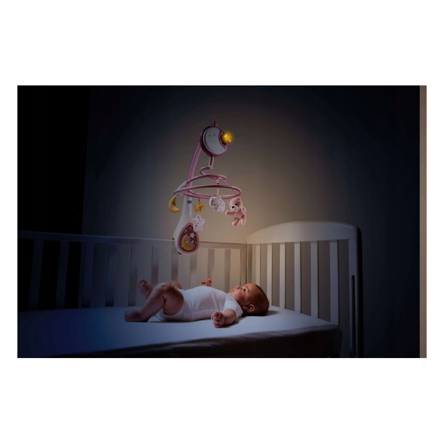 Chicco - Kinderbedje Hanger met Geluid 3in1 NEXT2DREAMS 3xAA roze