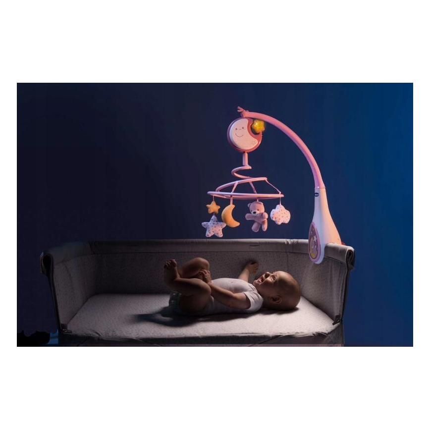 Chicco - Kinderbedje Hanger met Geluid 3in1 NEXT2DREAMS 3xAA roze