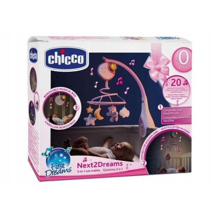 Chicco - Kinderbedje Hanger met Geluid 3in1 NEXT2DREAMS 3xAA roze