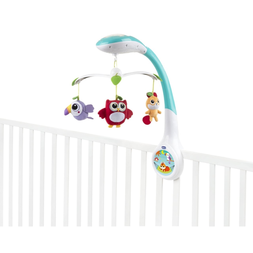 Chicco - Kinderbedmobiel met projector MAGIC FOREST 3xAA