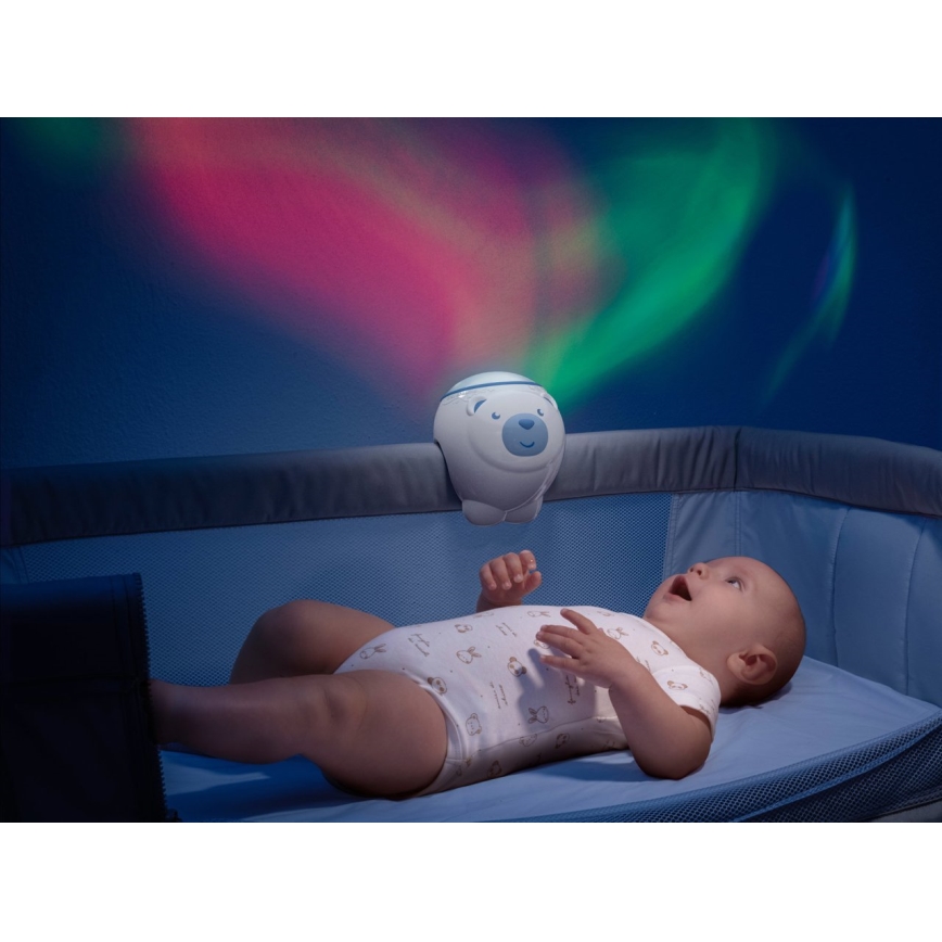 Chicco - Kinderprojector 2in1 POLAR BEAR 3xAA blauw
