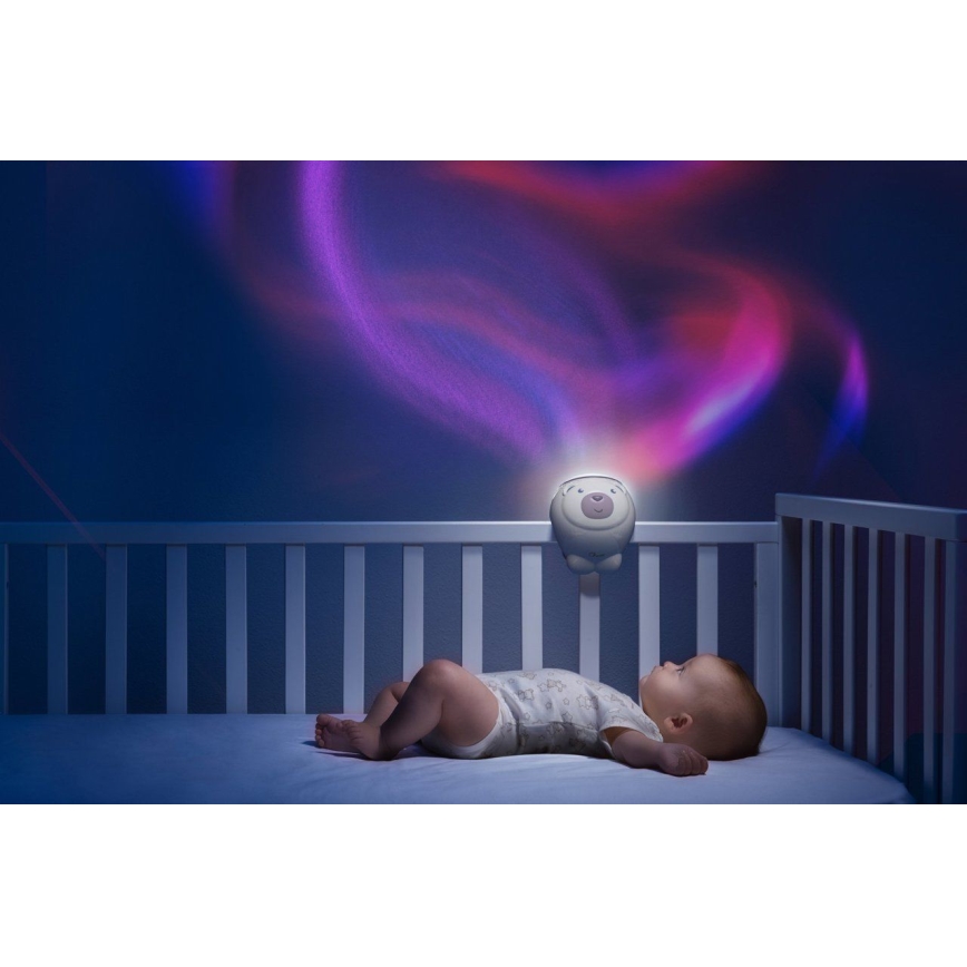 Chicco - Kinderprojector 2in1 POLAR BEAR 3xAA roze