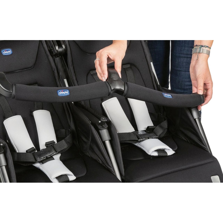 Chicco - Kinderwagen voor tweelingen OHLALA TWIN Black Nacht zwart