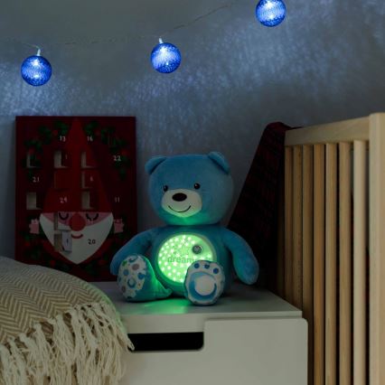 Chicco - Projector met melodie BABY BEAR 3xAAA blauw