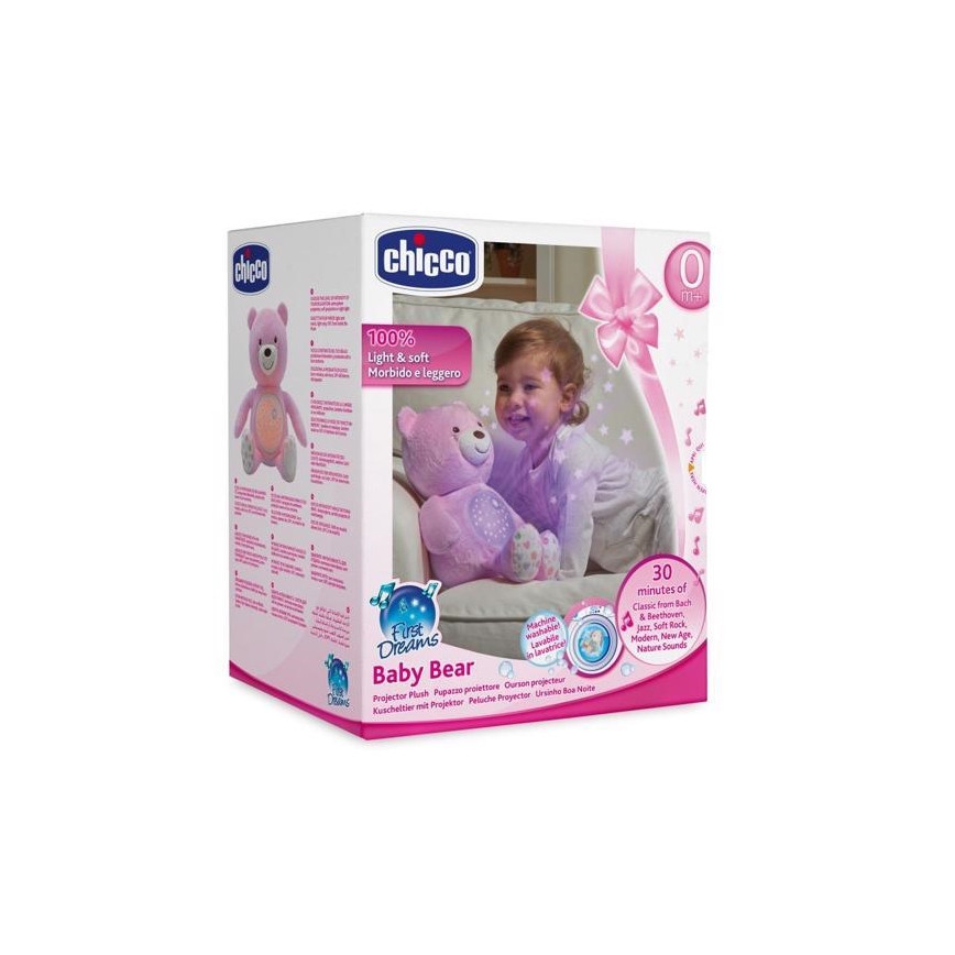 Chicco - Projector met melodie BABY BEAR 3xAAA roze