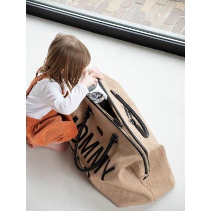 Childhome - Luiertas MOMMY BAG RAFFIA LOOK beige