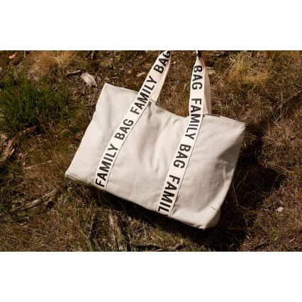 Childhome - Reistas FAMILY BAG CANVAS wit