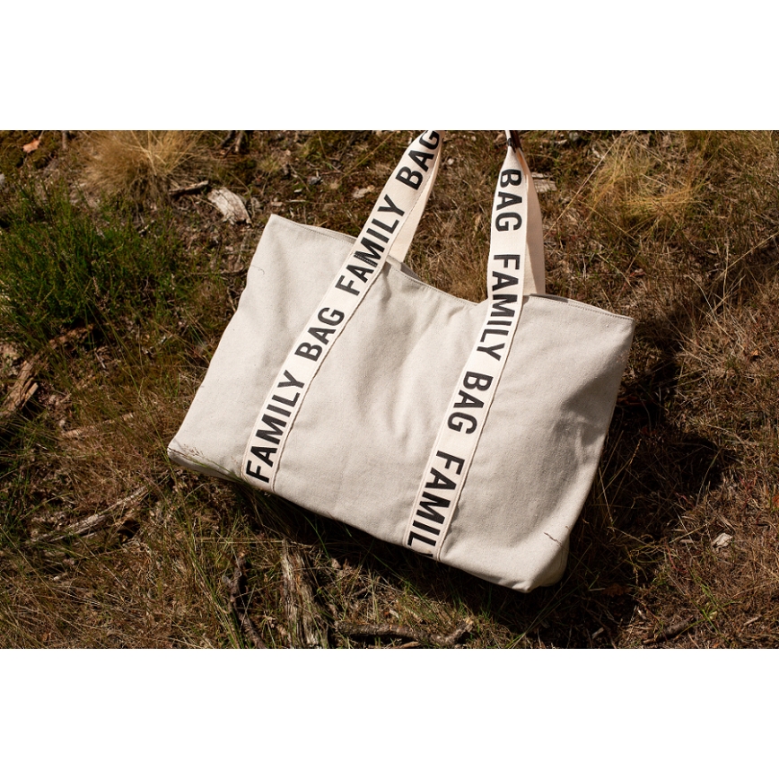 Childhome - Reistas FAMILY BAG CANVAS wit