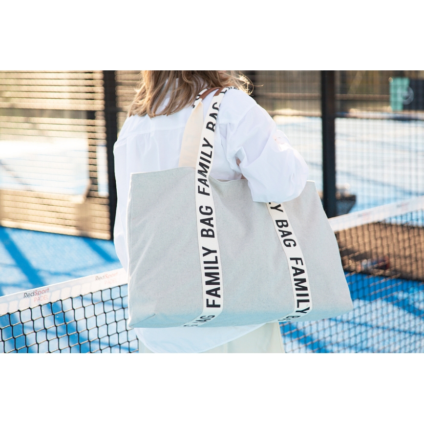 Childhome - Reistas FAMILY BAG CANVAS wit