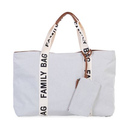 Childhome - Reistas FAMILY BAG CANVAS wit