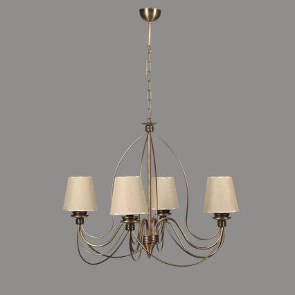 CLASSIC Hanglamp 4xE14/40W/230V brons/beige