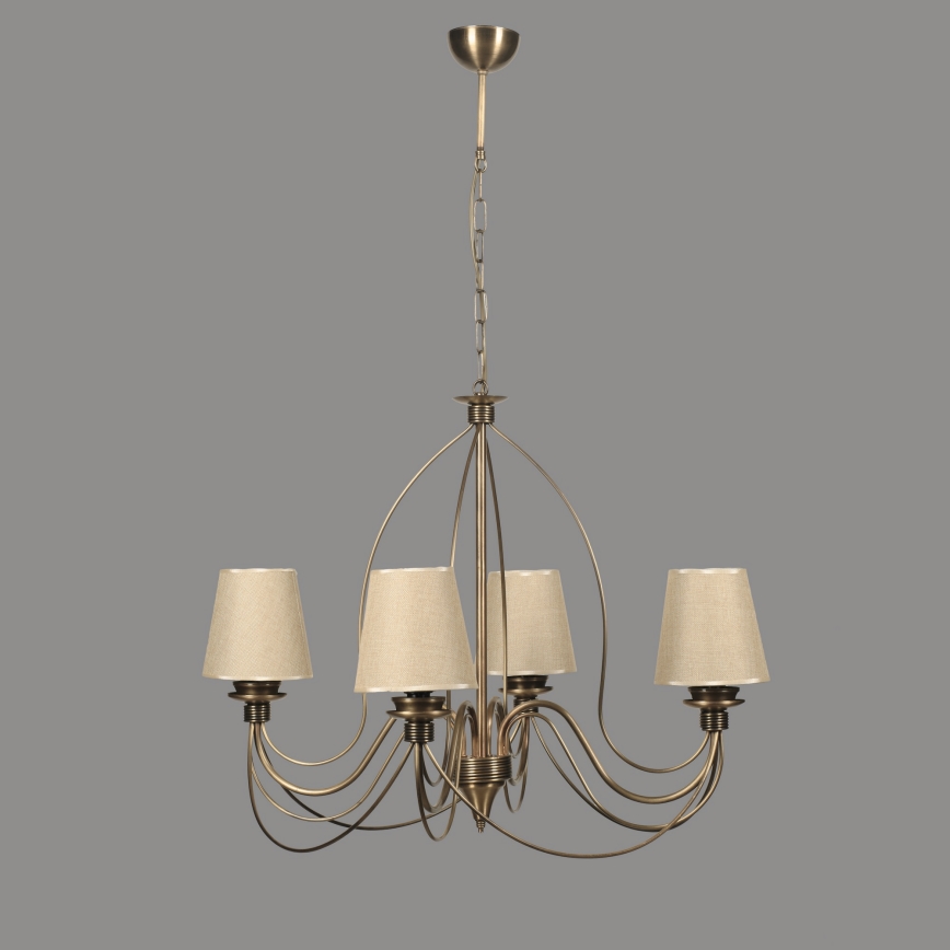 CLASSIC Hanglamp 4xE14/40W/230V brons/beige