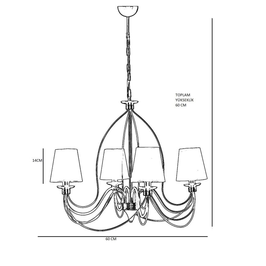 CLASSIC Hanglamp 4xE14/40W/230V brons/beige