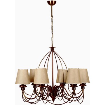 CLASSIC Hanglamp 6xE14/40W/230V brons/beige