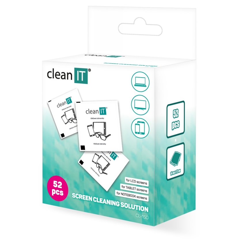 CLEAN IT CL-150 - Eenmalige vochtige reinigingsdoekjes 52 st.